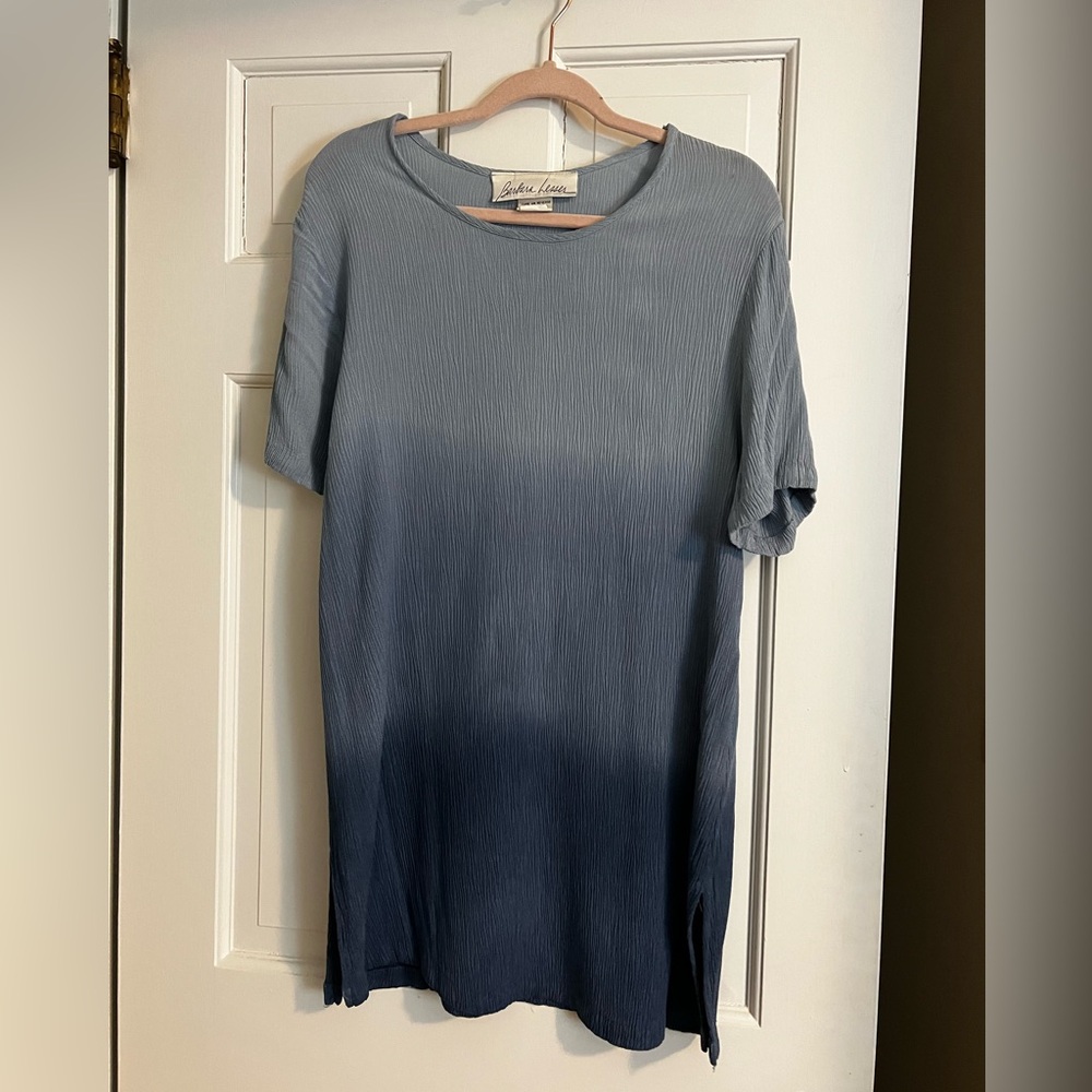 Barbara Lesser Blue Ombre Crinkle Tunic – Size Large